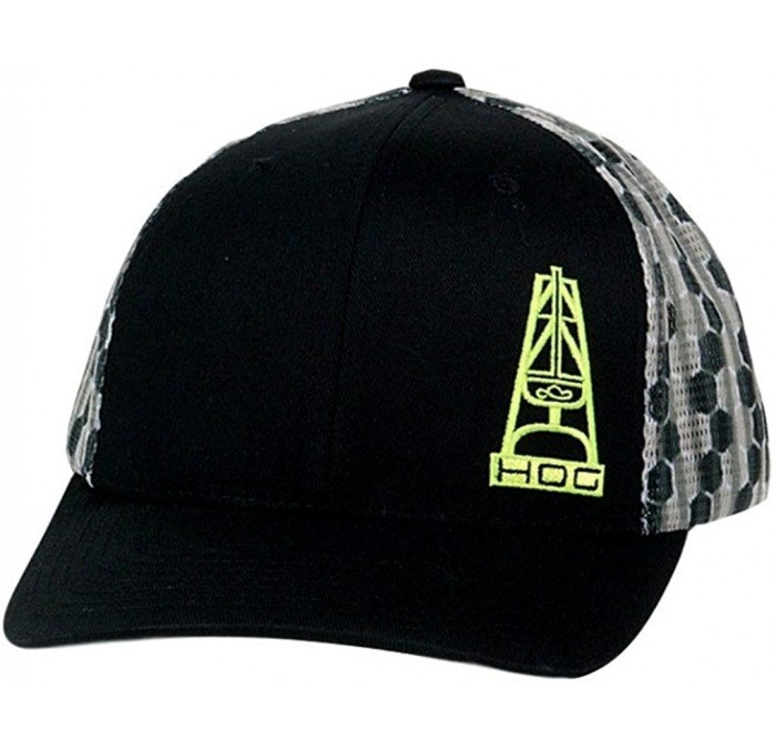 Baseball Caps Hat - 'Blow Out' Oil Gear Trucker Hat - Neon Green/Black - C212E2A5CEX $25.54