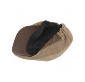 Baseball Caps Driving Wool Crack Faux Leather Style Ivy Cap Cabbie Ascot Newsboy Beret Hat - Beige - CV129DH3F2H $18.47