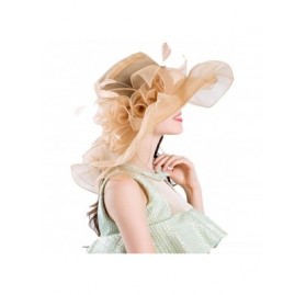 Sun Hats Church Derby Hats Kentucky for Fascinator Bridal Tea Party Wedding Hat - Gold - CV18EXR8SRT $10.83