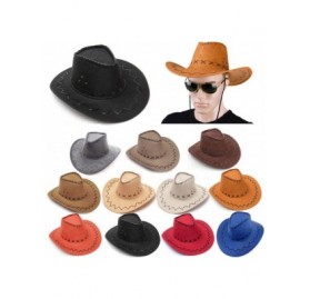 Cowboy Hats Wild Brim Cowboy Hat Fancy Dress Party Accessory Country Western Rancher - Red - CY12DH3QJ99 $8.92