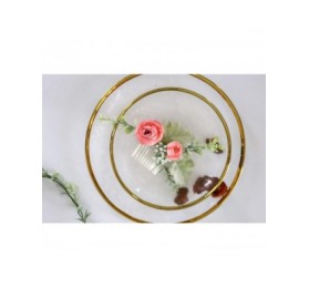 Headbands Floral Crown Green Vine Bridal Accessories Wedding Crown (Rosy-comb) - Rosy-comb - CT18RG9EMLD $24.24
