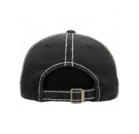Baseball Caps Adjustable Happy Camper Distressed Baseball Cap Hat - Black Pink - C418EY8QA9Z $16.98