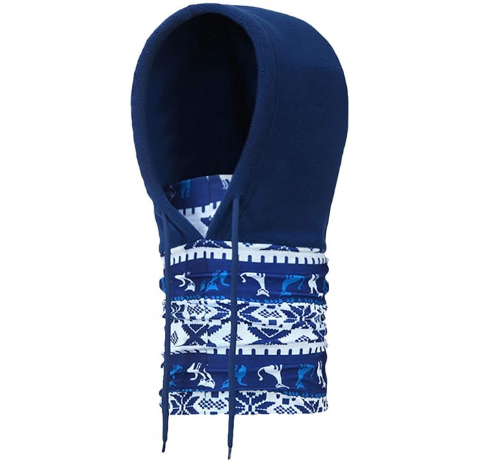 Balaclavas Balaclava Windproof Ski Face Mask Warm Fleece Ear-Flap Winter Hats Hoodie MK9 - Navy Blue-9b - CI18M4OYQH8 $47.05