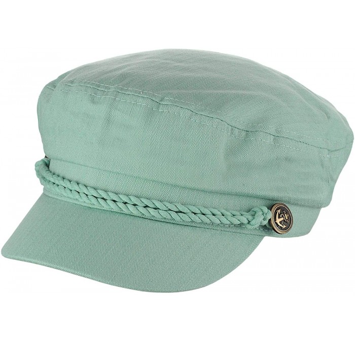 Newsboy Caps Unisex 100% Cotton Greek Fisherman Sailor Fiddler Driver Cap Hat - Mint - CS18RNYAEU5 $17.14