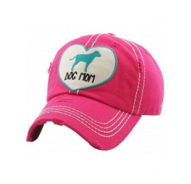 Baseball Caps The Original Southern Western Womens Hats Collection Vintage Distressed Dad HAt - Dog Mom Patch - Hot Pink - C7...