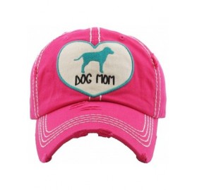 Baseball Caps The Original Southern Western Womens Hats Collection Vintage Distressed Dad HAt - Dog Mom Patch - Hot Pink - C7...