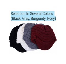 Skullies & Beanies Women's BeanieTail Warm Knit Hat Messy High Bun Ponytail Visor Beanie Cap B085 - A-black - CH18AK6XNQ3 $15.21