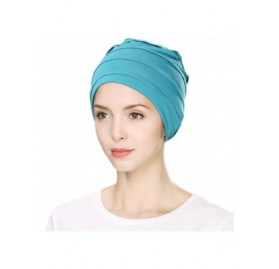 Skullies & Beanies Headwrap Head Scarf Chemo Beanie Hat Slouchy Cancer Turban Sleeping Hat - 99047blue - CK18Y08KMDE $11.37