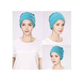 Skullies & Beanies Headwrap Head Scarf Chemo Beanie Hat Slouchy Cancer Turban Sleeping Hat - 99047blue - CK18Y08KMDE $11.37