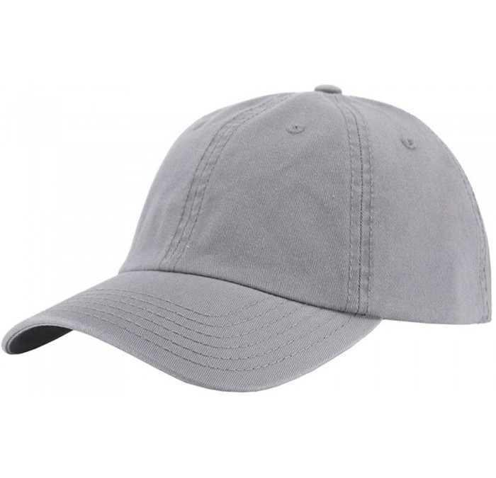 Baseball Caps Classic Washed Cotton Twill Low Profile Adjustable Baseball Cap - Gray - CZ12C7ZA4BV $23.15