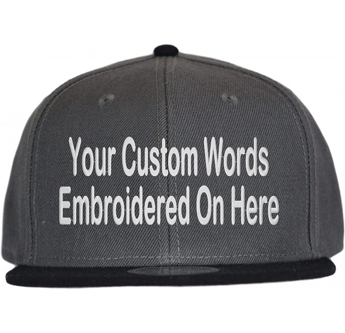 Baseball Caps Custom Snapback Hat Otto Embroidered Your Own Text Flatbill Bill Snapback - Charcoal/Black Bill - C5187D6YEA8 $...