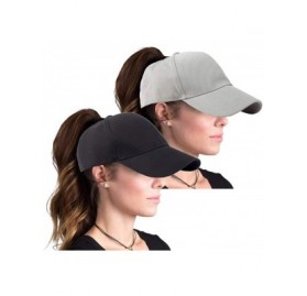 Baseball Caps Plain Baseball Cap for Women High Ponytail Hat - Black+grey - C318NKM994K $10.63