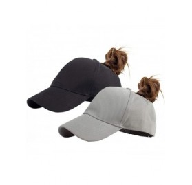 Baseball Caps Plain Baseball Cap for Women High Ponytail Hat - Black+grey - C318NKM994K $10.63