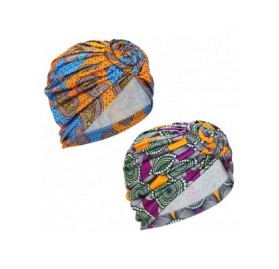 Skullies & Beanies 2 Pieces Women Knotted Turban Cap- Twist Head Wrap Beanie Perfect for Long/Short Hair - Set-a-1 - CH18U09D...