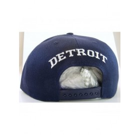 Baseball Caps Detroit Large Script Men's Adjustable Snapback Baseball Caps - Navy/Navy - CI17YIEHUHL $12.77