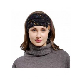 Cold Weather Headbands 2 Pack Ear Warmer Headband Women Winter Cable Knit Headband Twist Fuzzy Fleece Lined - A-black- Deep G...