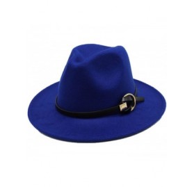 Fedoras Fedoras Hats for Women Men Felt Metal Belt Trilby Hats Wide Brim Adjustable Fedora Jazz Hat Caps - Wine Red - CJ18N8A...