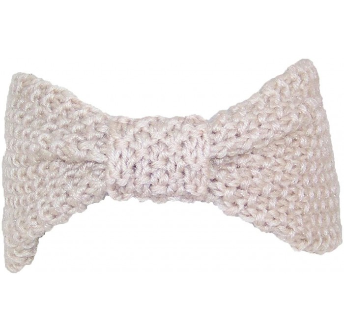 Cold Weather Headbands Adult Crochet Bow Knot Headband/Ear Warmer (One Size) - Beige - C6125W11UVV $9.17