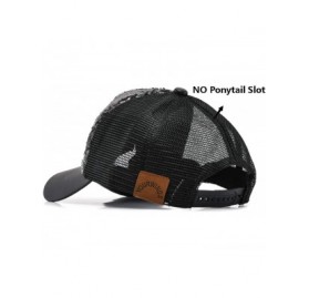Visors Ponytail hat Messy High Bun-Camo Pattern Adjustable Mesh Trucker Baseball Cap - Black and Gold - C518TY4LNTC $11.57