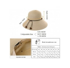 Sun Hats Packable UPF Straw Sunhat Women Summer Beach Wide Brim Fedora Travel Hat 54-59CM - 00762_khaki Beige - CH18TKEQO06 $...