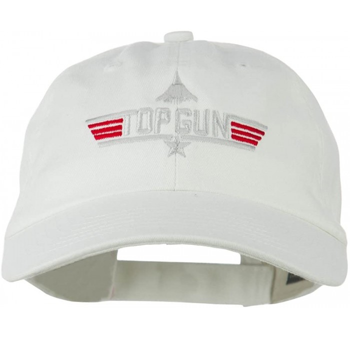 Baseball Caps US Navy Top Gun Fighter Embroidered Washed Cap - Stone - C511Q3T64AX $22.98