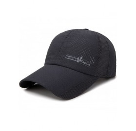 Sun Hats Mens Baseball Cap Breathable Sports Hats Quick Dry Running Hat Adjustable - Dark Grey - CP18EYQUL6H $11.00
