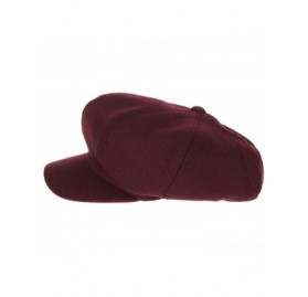 Newsboy Caps Newsboy Hat Wool Felt Simple Gatsby Ivy Cap SL3458 - Wine - CC12N2C85VW $30.46