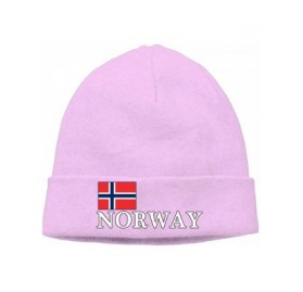 Skullies & Beanies Norway National Pride Men Women Knit Beanie Cap Knit Warm Fleece Lined Skull Cap - Pink - CC18IQ6LNS5 $12.77
