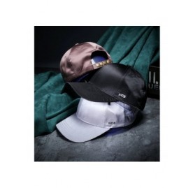 Baseball Caps Unisex Unstructured Luster Satins Cap Adjustable Plain Hat - Grey - CK186N9XEUX $9.48