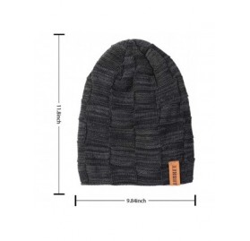 Skullies & Beanies Beanie Hat for Men Winter Warm with Thick Fleece Lined Hats Knit Slouchy Thick Skull Ski Cap - M2-black Bu...