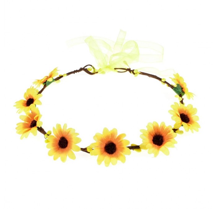 Headbands Sunflower Crown Bridal Headpiece Festivals Headband (Yellow) - Yellow - C918M0QSKHM $16.54