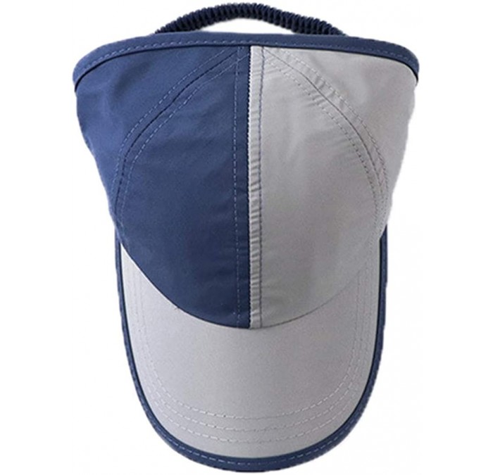 Baseball Caps Women's Summer Ponytail Half Baseball Cap Sunshade Outdoor Sports Hat - Blue&grey - CT18TXKTQ8W $33.16