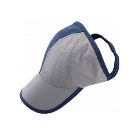 Baseball Caps Women's Summer Ponytail Half Baseball Cap Sunshade Outdoor Sports Hat - Blue&grey - CT18TXKTQ8W $21.96