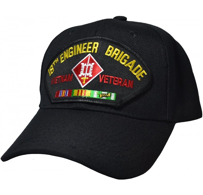 Baseball Caps 18th Engineer Brigade Vietnam Veteran Cap Black - CG12DI7JO4V $37.39