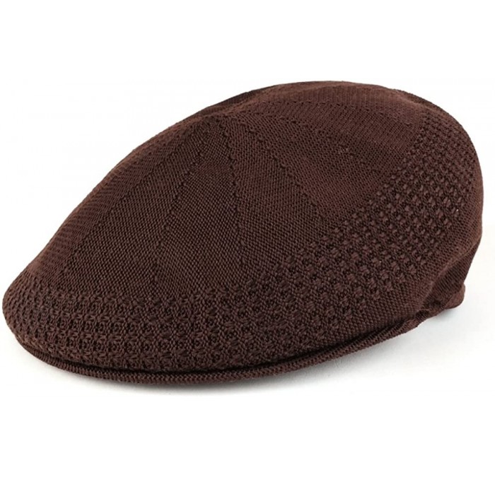 Newsboy Caps Plain Classic Ivy Mesh Fitted Cap - Brown - C718869Z8AE $21.78