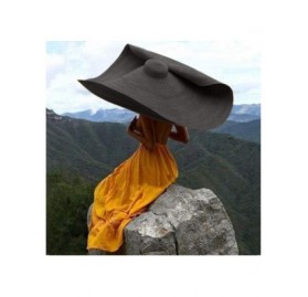 Sun Hats Womens Oversized Foldable Packable - Dark Gray - CP18TRIR4HY $36.37