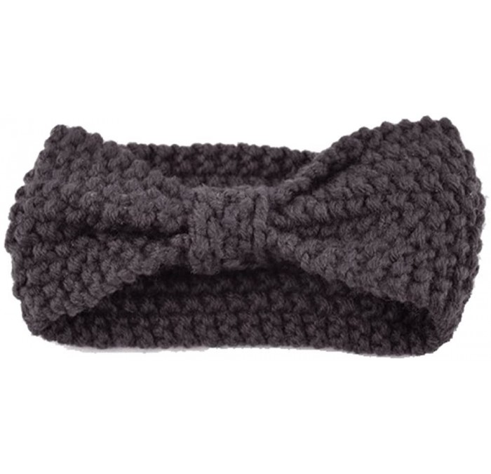 Cold Weather Headbands Winter Headband for Women-Girl-Knit Headband-Head Wrap Ear Warmer - Dark Gray - CQ18G2REOS4 $8.32