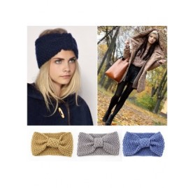 Cold Weather Headbands Winter Headband for Women-Girl-Knit Headband-Head Wrap Ear Warmer - Dark Gray - CQ18G2REOS4 $8.32
