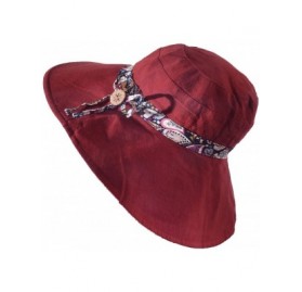 Sun Hats Sun Hats for Women UV Protection Summer Beach Hat Wide Brim Cap - Russet - CN18G452E4A $12.03