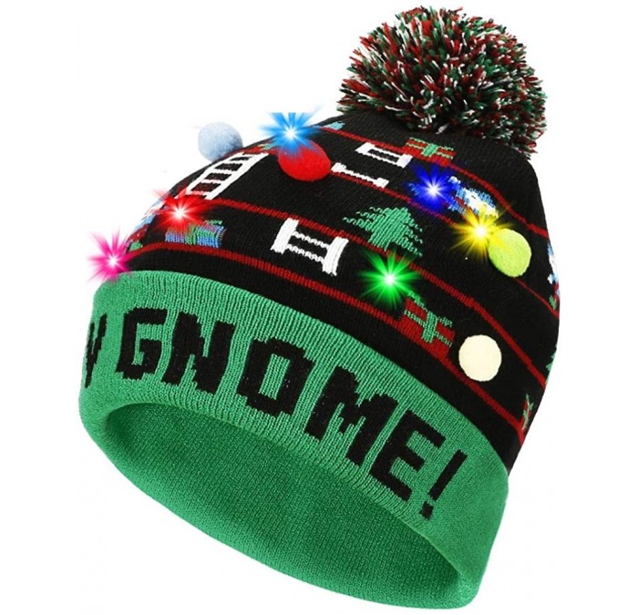 Skullies & Beanies LED Light Up Beanie Hat Christmas Cap for Women Children- Party- Bar - Multicolor-038 - CT18WH9HCOR $19.25