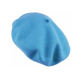 Berets Women's Wool French Beret Cozy Stretchable Beanie Unisex Artist Cap One Size - Light Blue - C918ATKZGKQ $10.54