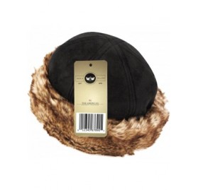Bucket Hats Faux Leather with Faux Fur Trimmed Winter Fashion Hat - Black - CB12O4LUU09 $25.86