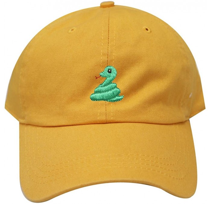 Baseball Caps Cute Snake Emoji Cotton Baseball Caps - Mango - CM1862M6NR8 $28.42