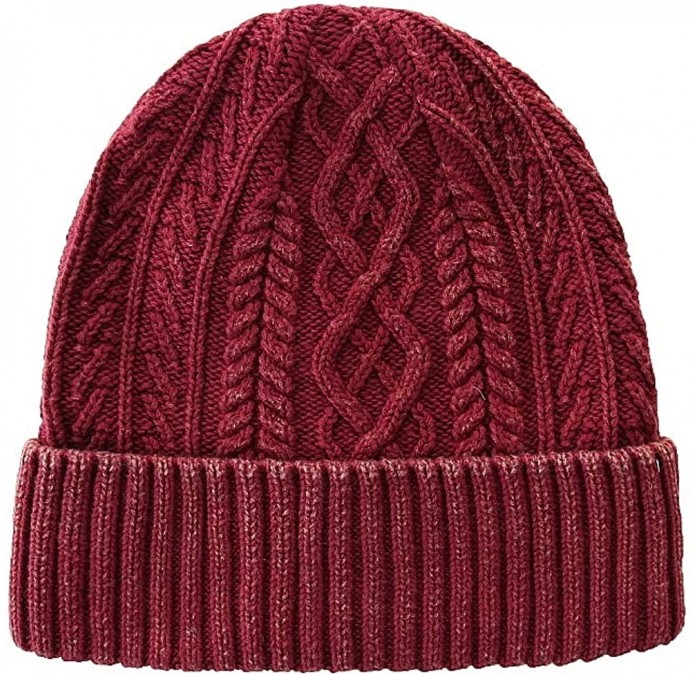 Skullies & Beanies Men's Warm Winter Hats Washed Cotton Knit Cuff Beanie Cap Hat - Wine Red - CY18A40LYZ4 $20.27