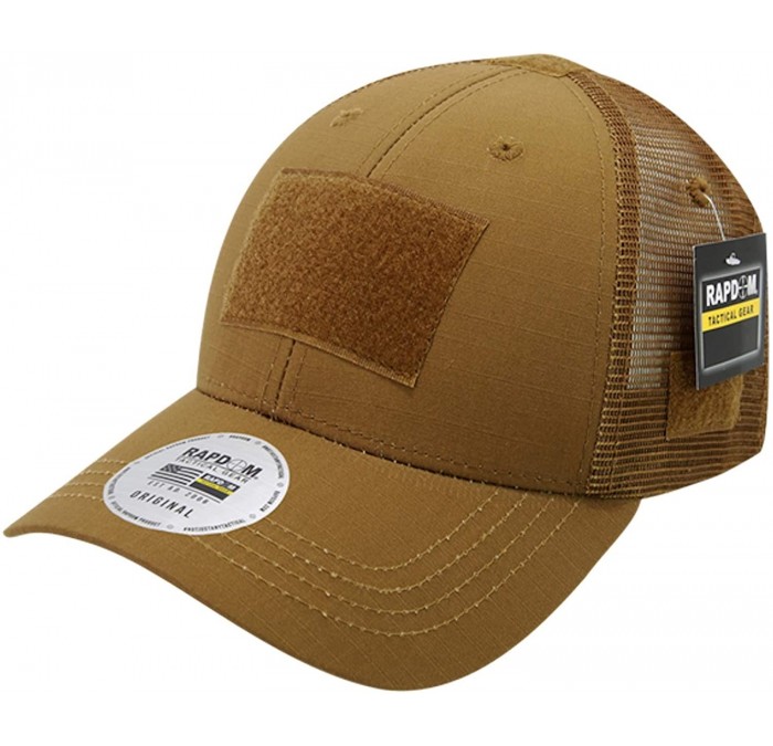 Baseball Caps Ripstop Military Patch Tactical Operator Contractor Structured Mesh Trucker Cap Hat - Coyote - C8195TR0N6H $34.68
