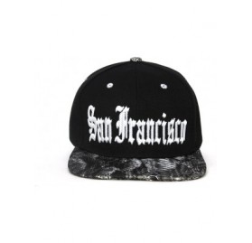 Baseball Caps City Black/Snakeskin Olde English Adjustable Baseball Cap - San Francisco - C011ZROJ1WT $9.08