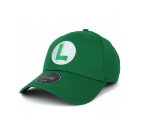 Baseball Caps Officially Licensed Super Mario Bros Logo Embroidered Flex Fitted Cap - Green - CZ18L537EHN $28.36