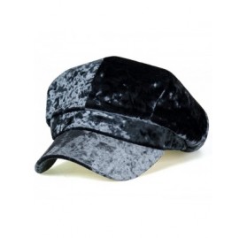Newsboy Caps Women Newsboy Hat Velvet Visor Beret Cap 8 Panel - Cristal Grey - CF1888ICD52 $15.59