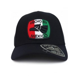 Baseball Caps Hecho en Mexico Eagle Embroidered Square Patch Baseball Cap - Black - CI18OI9453X $13.61