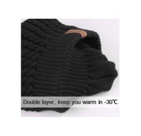 Skullies & Beanies Winter Beanie for Women Warm Knit Bobble Skull Cap Big Fur Pom Pom Hats for Women - 02- Black With Raccoon...